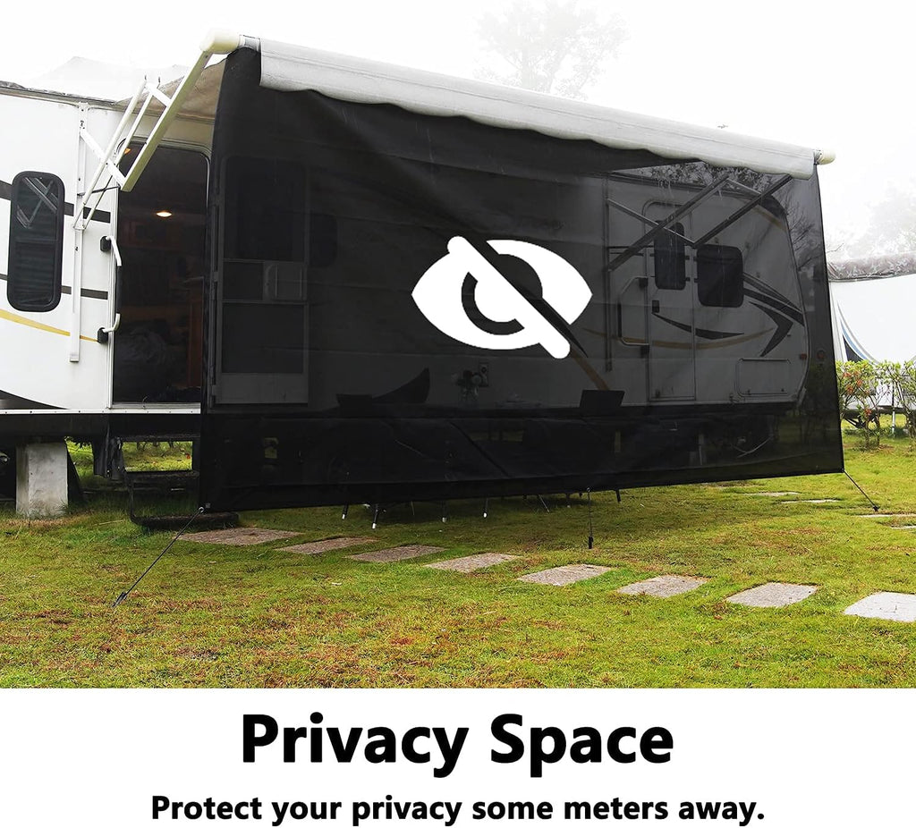 Black Mesh RV Awning Sun Shade 7'x15'2 E94480