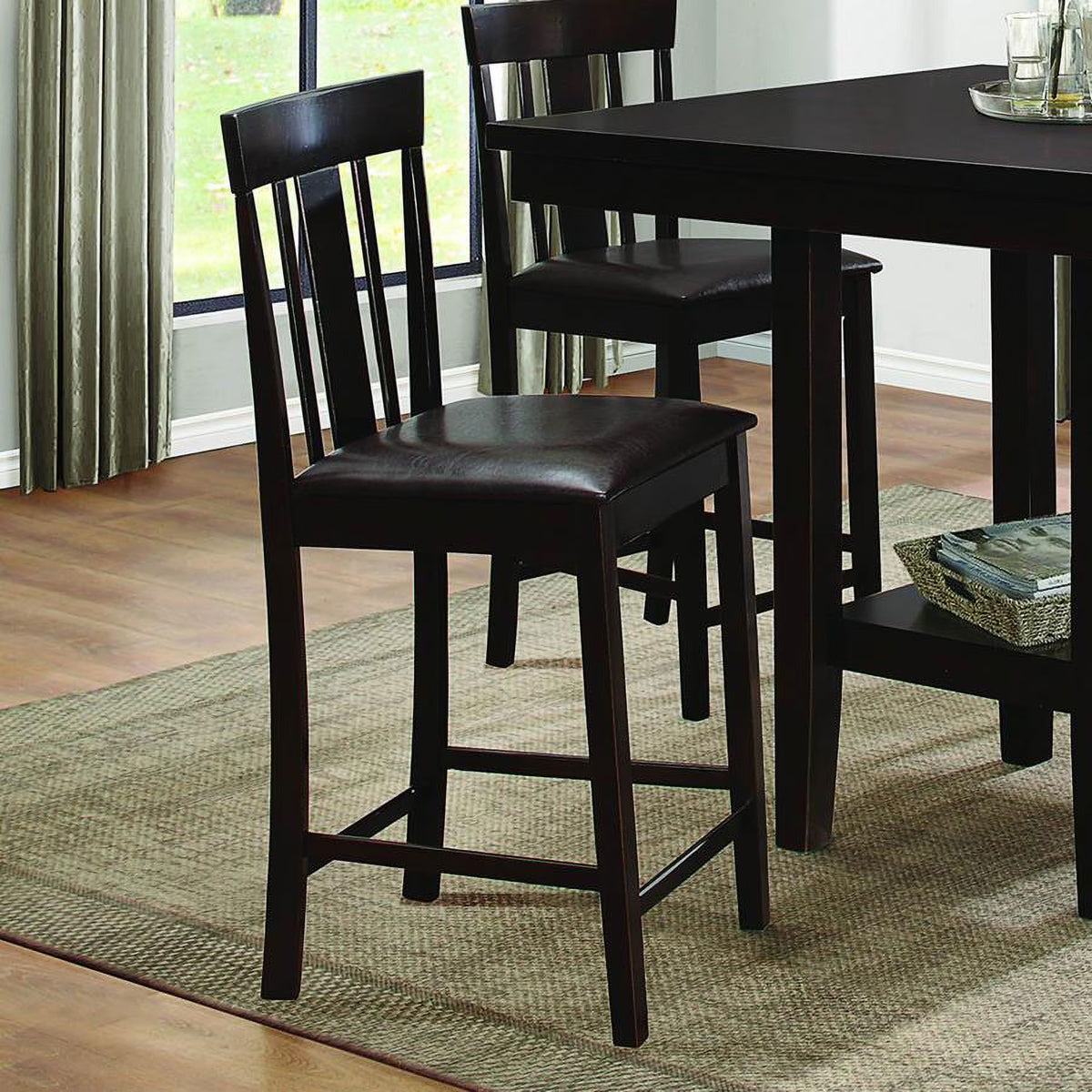 Black Bi-Cast Vinyl Counter Height Chair R785637