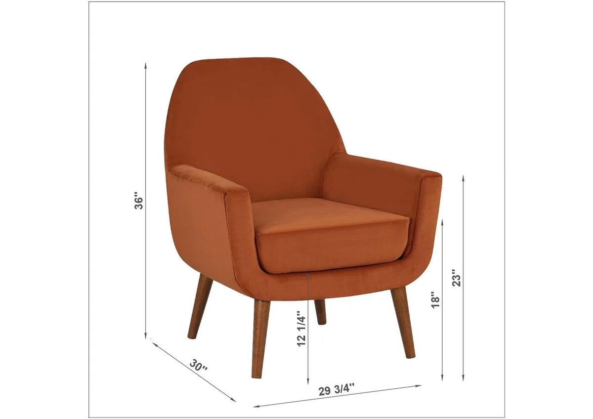 Burnt Orange Velvet Arm Chair S1951