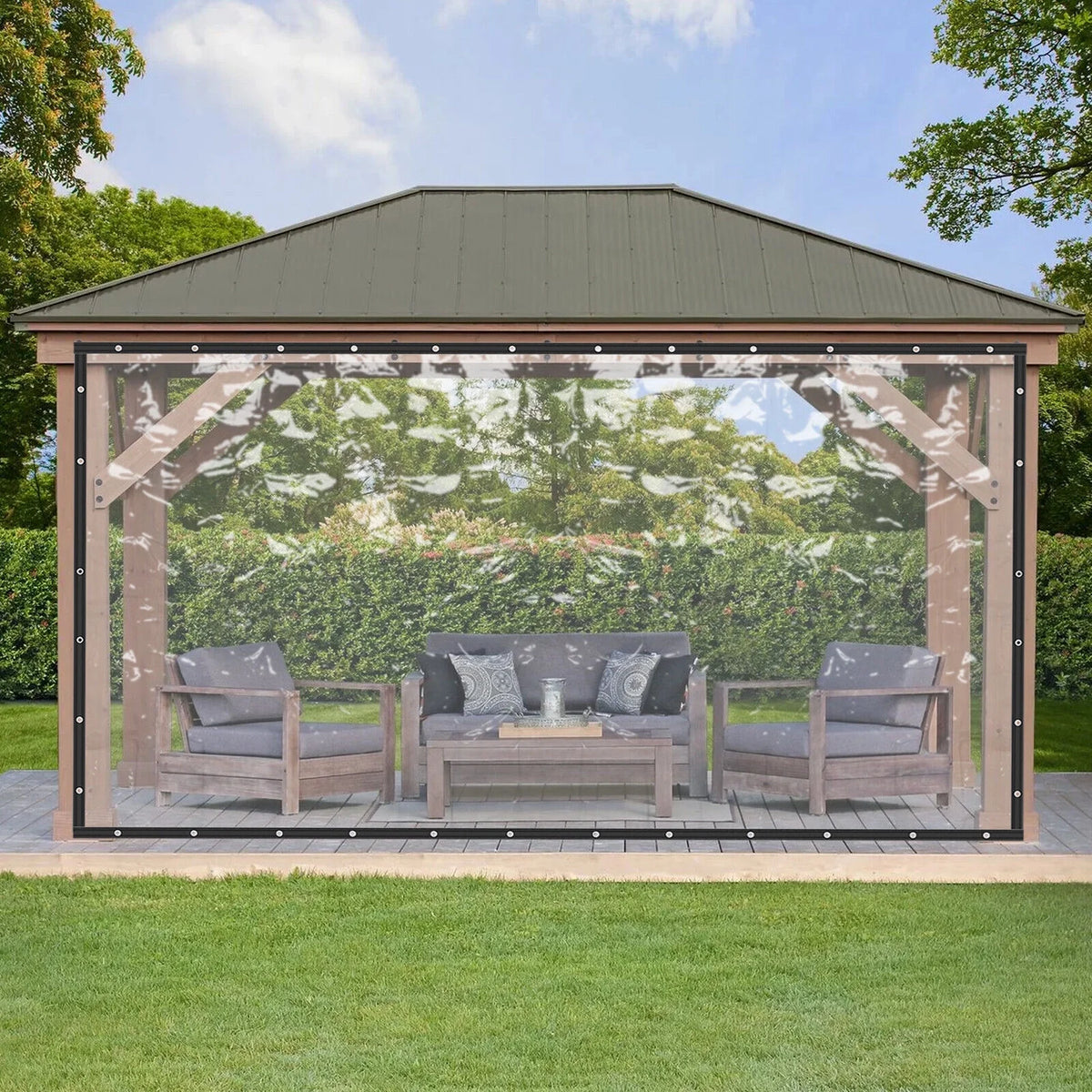 2.5*6m Clear Heavy Duty Waterproof Tarp Curtain M56647