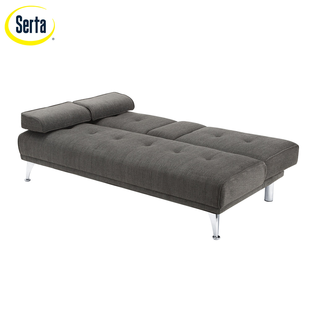 Charcoal Gray Fabric Indoor Sectional Sofa with Chaise I52496