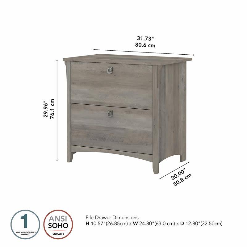 2 Drawer File Cabinet in Driftwood Gray Q95062