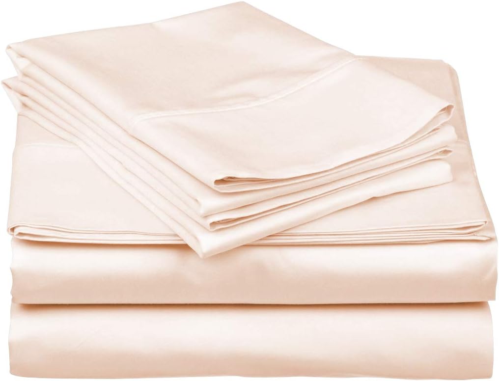 Blush 100% Egyptian Cotton Sateen Sheet Set, California King, 4Pc I26662