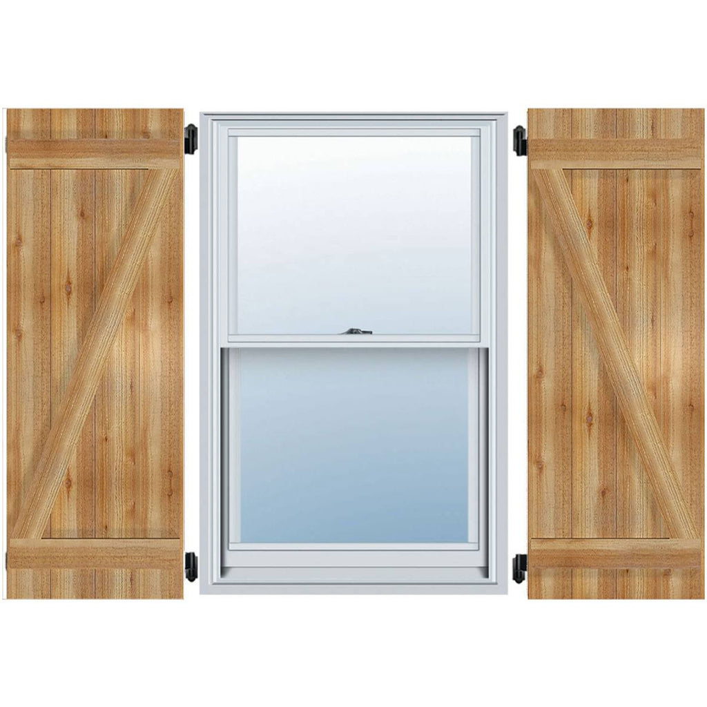 Rough Sawn Western Red Cedar Board-n-Batten Shutters with Z-Bar B715196