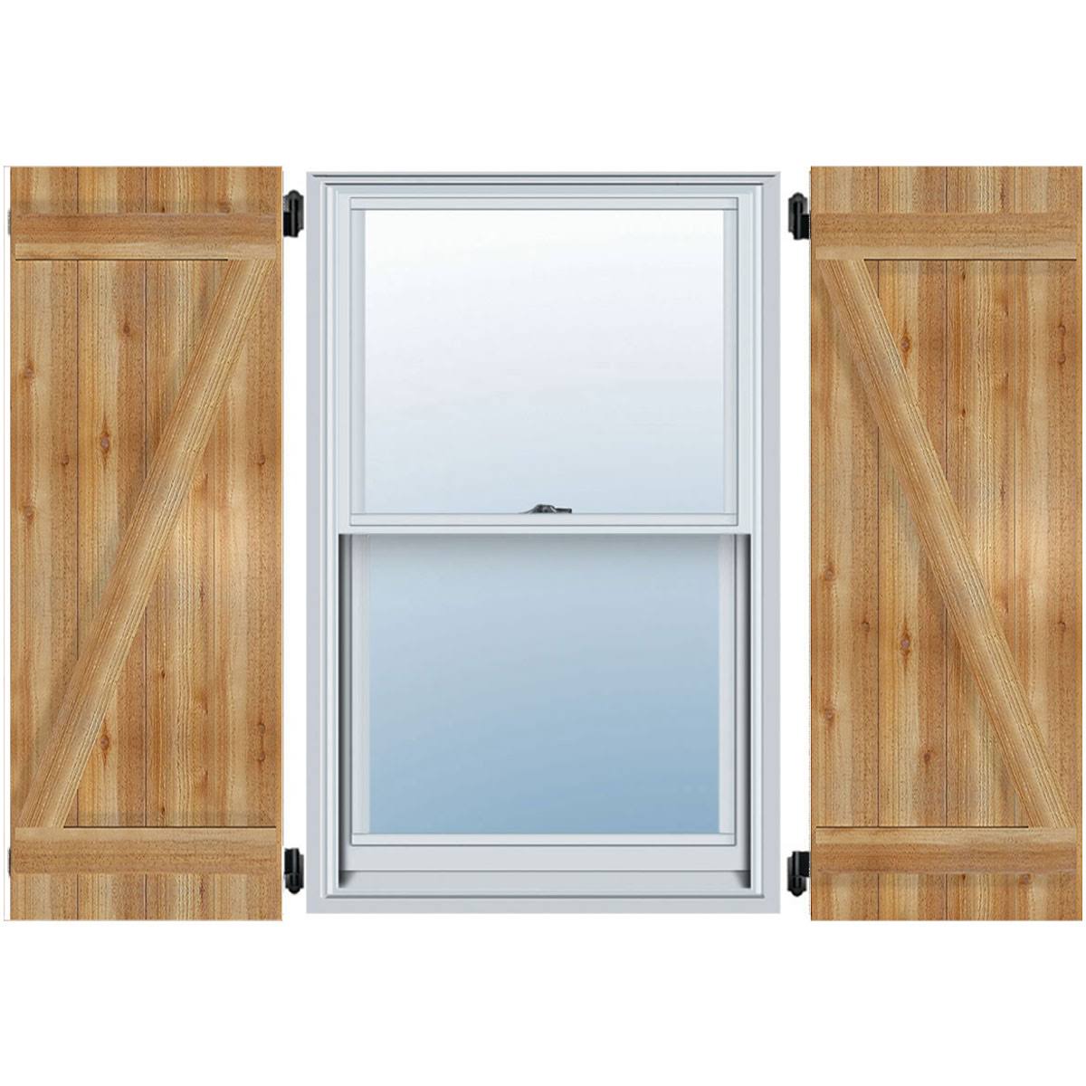 Rough Sawn Western Red Cedar Board-n-Batten Shutters with Z-Bar B715196