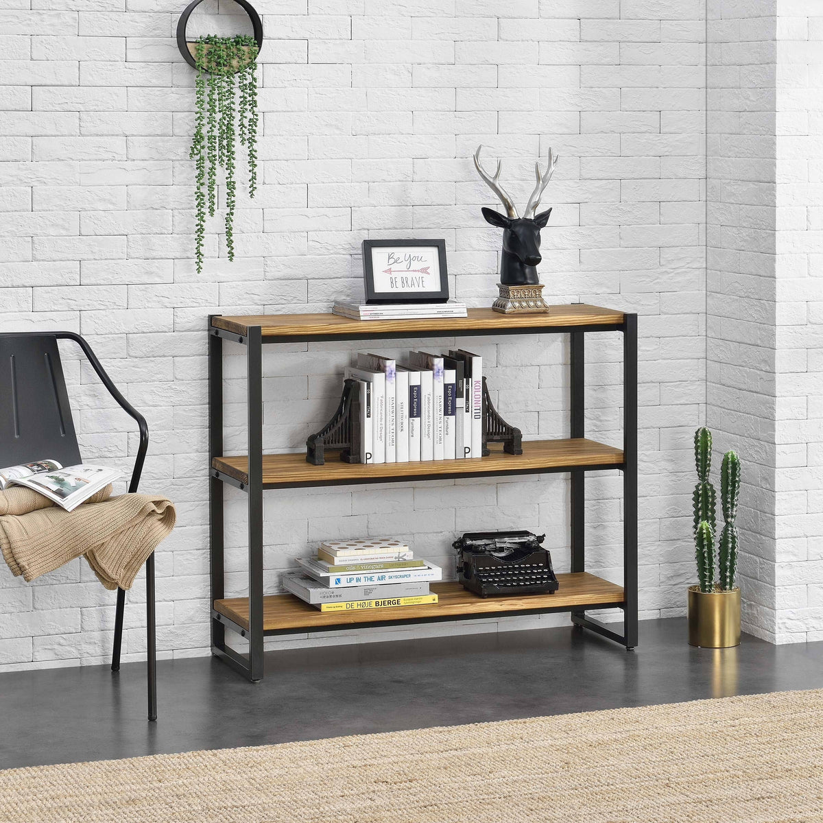 3 Tier Brown Bookcase D573492