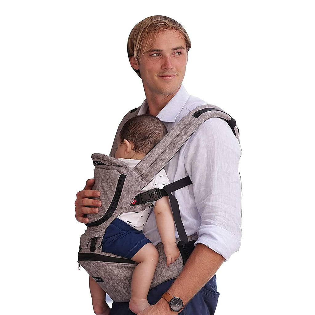 Baby Carrier with Hip Seat, Ergonomic, Stone Grey D9663