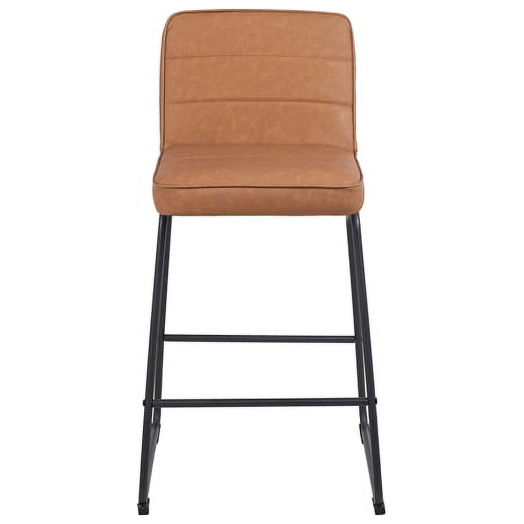 Faux Leather Counter Stool in Camel (Set of 3) C577709