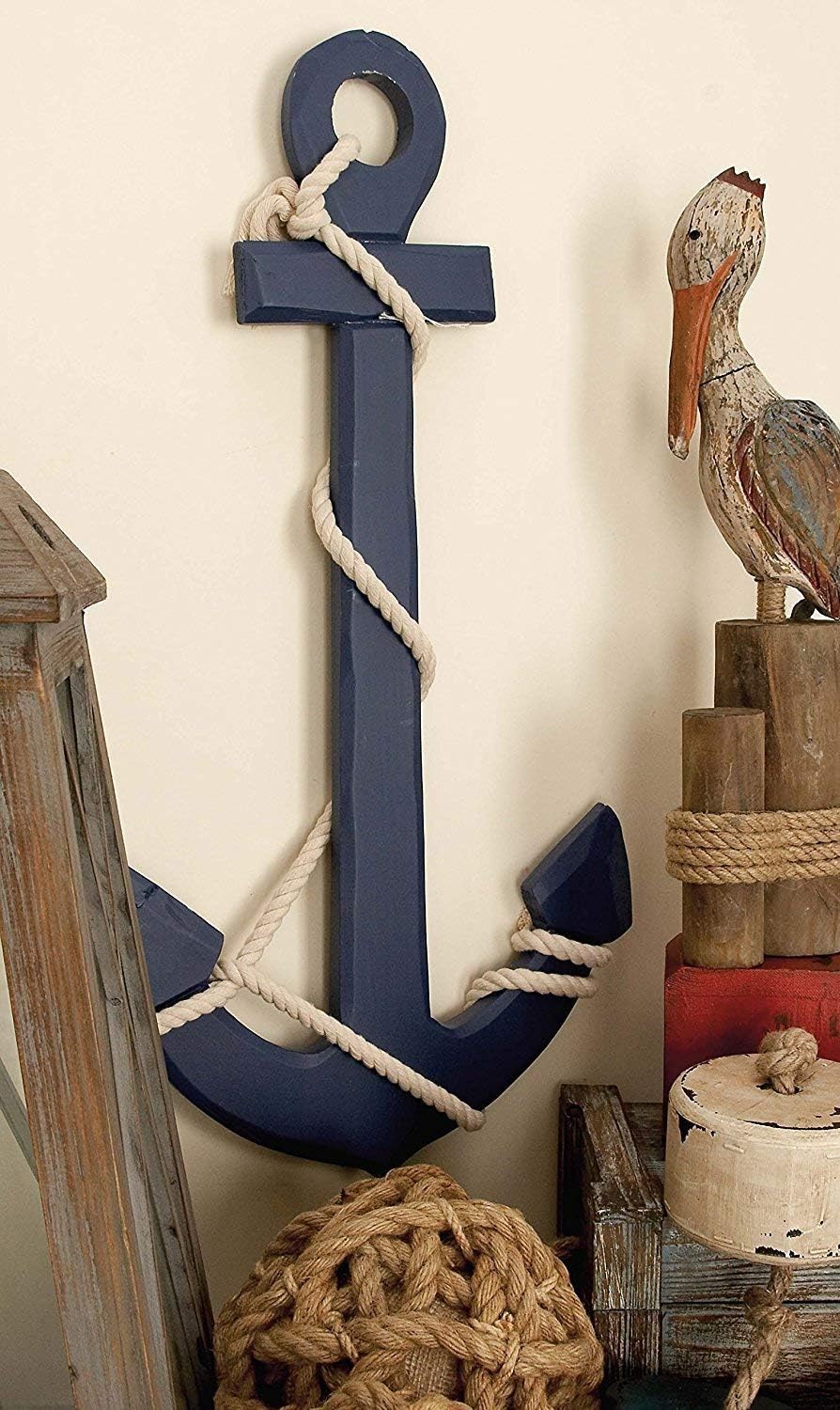 Wood Anchor Nautical Maritime Decor, 28-Inch by 15-Inch Pack of 2 C77559