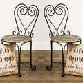 Metal Bistro Chairs in Bronze and Tan (Set of 2) S6783