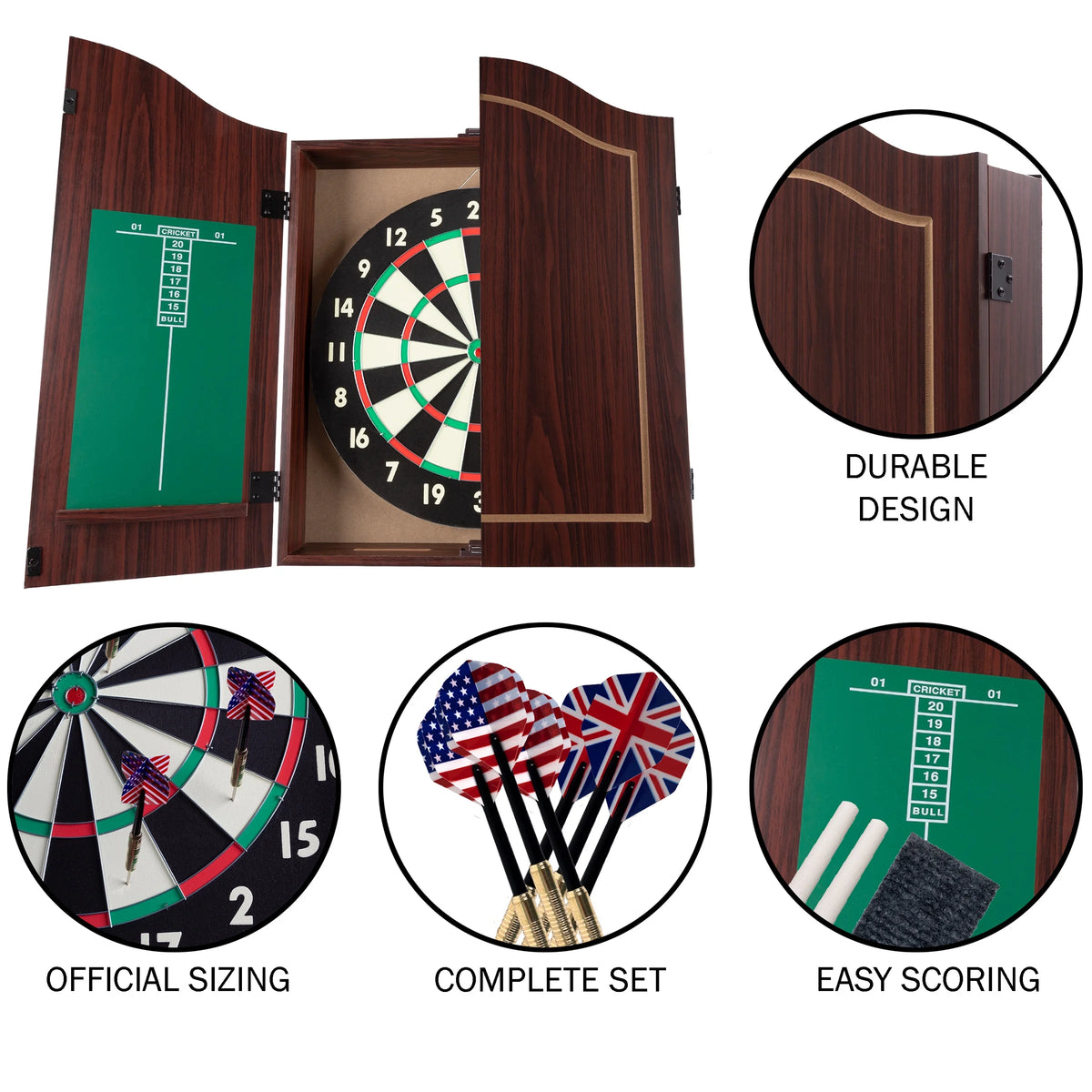 Steel-Tip Dart Board Cabinet Set F2079