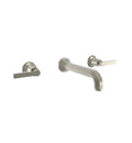 Polished Brass Double Lever Handle Wall Mount Bathroom Sink Faucet B26919