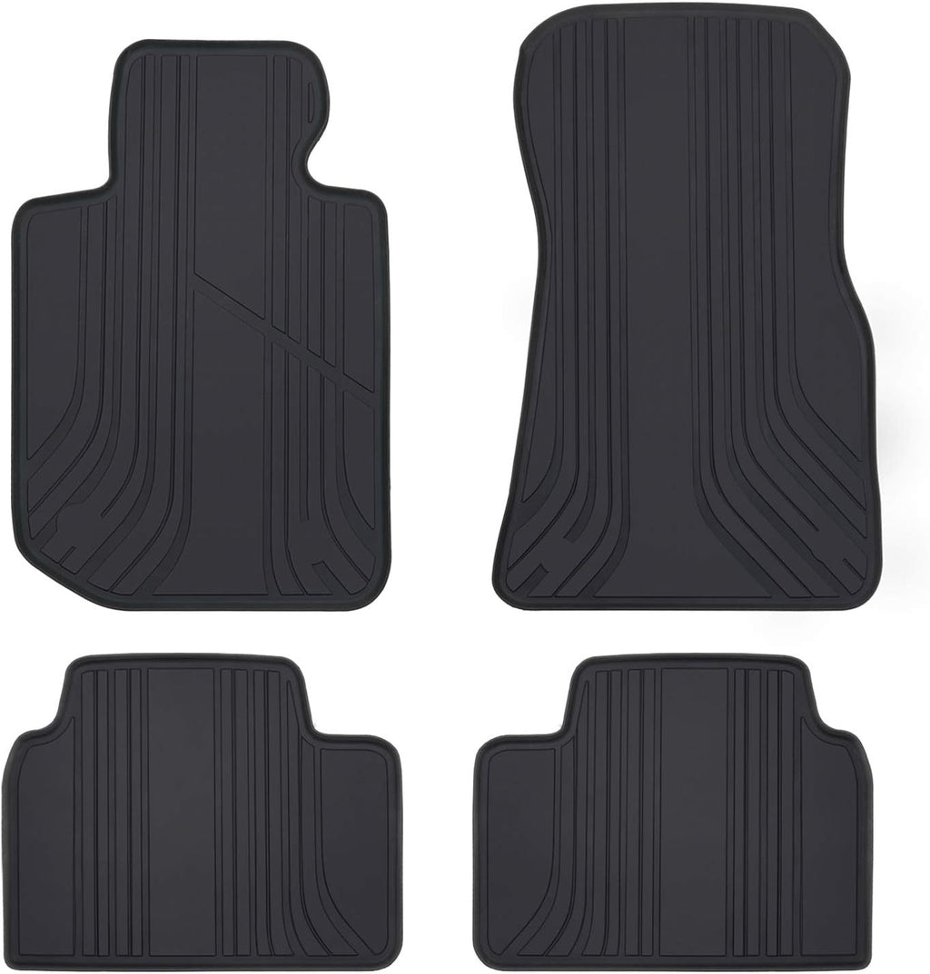 Black and Red Rubber Car Floor Mat Set of 2 E749742