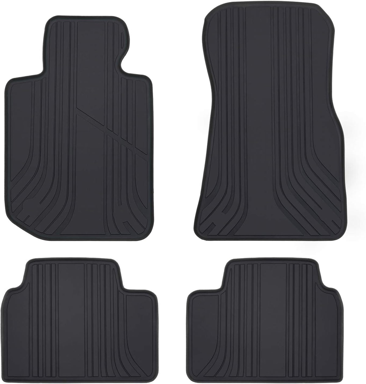Black and Red Rubber Car Floor Mat Set of 2 E749742