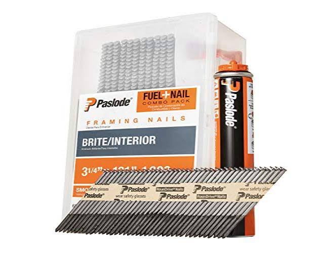 3 1/4 inch x .131 Gauge Smooth Framing Nails and Fuel Pack B974357