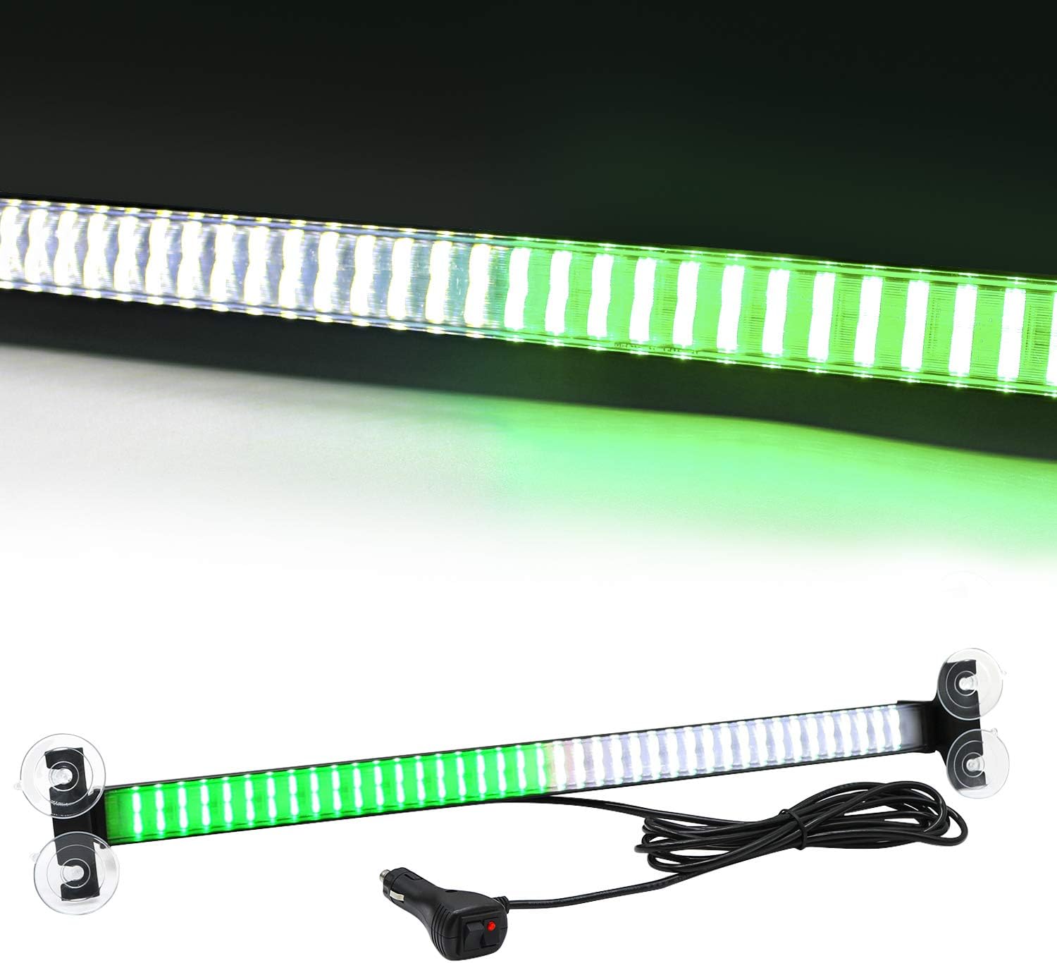 120 LED Red Blue Interior Windshield Strobe Light Bar Pack of 2 B258416