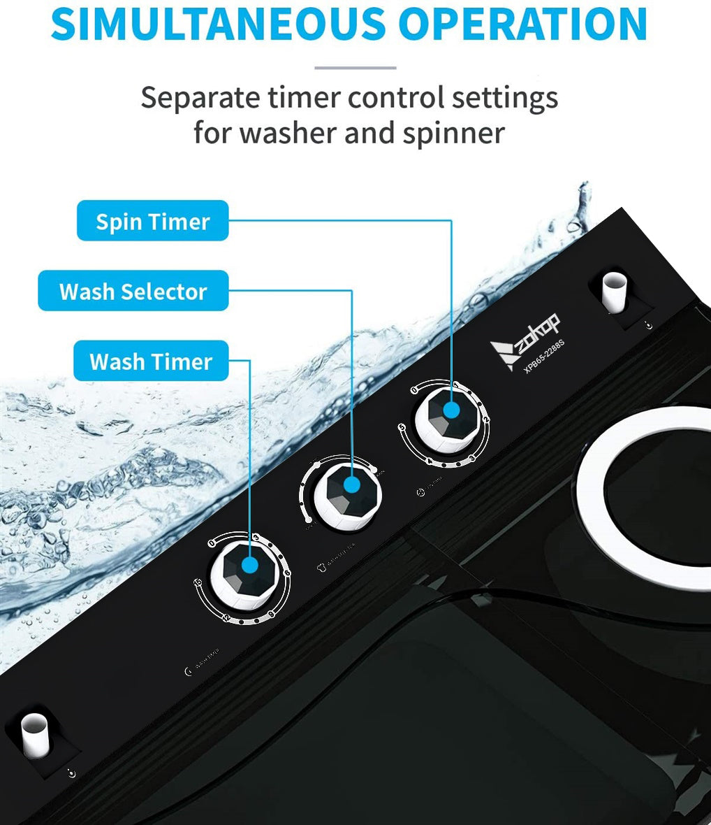 26lbs Twin Tube Washing Machine with Drain Pump P5308