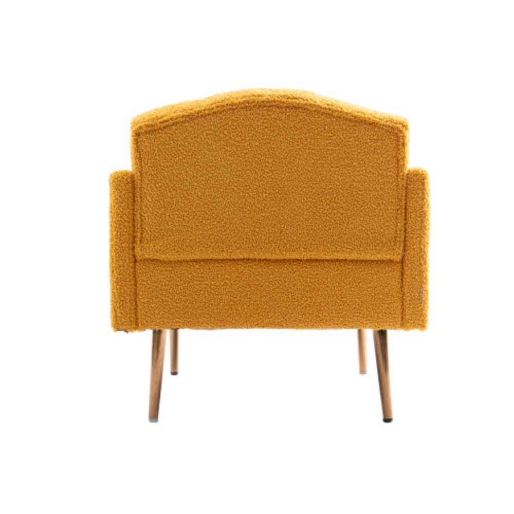 Camel Mustard Teddy Accent Chair with Metal Feet F3784