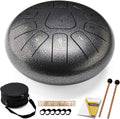 Steel Tongue Drum 12 Inches 11 Notes Percussion Instrument with Drum Mallets and Carry Bag K882