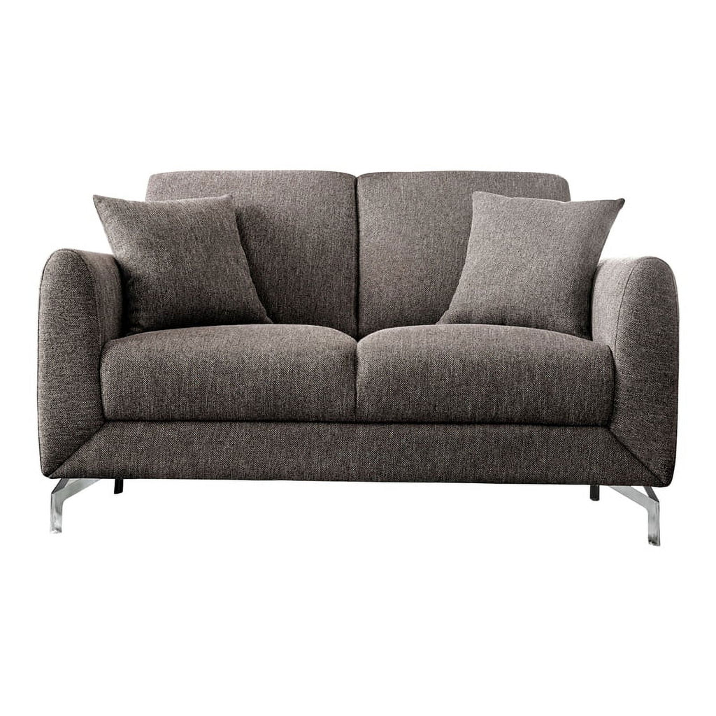 Brown Fabric Upholstered Loveseat W920