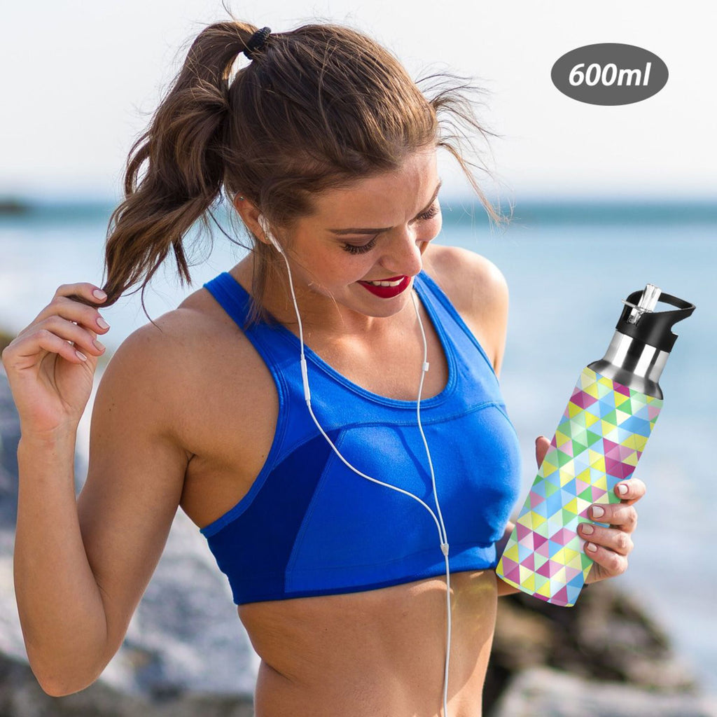 20 oz Insulated Stainless Steel Water Bottle with Straw Lid G48811