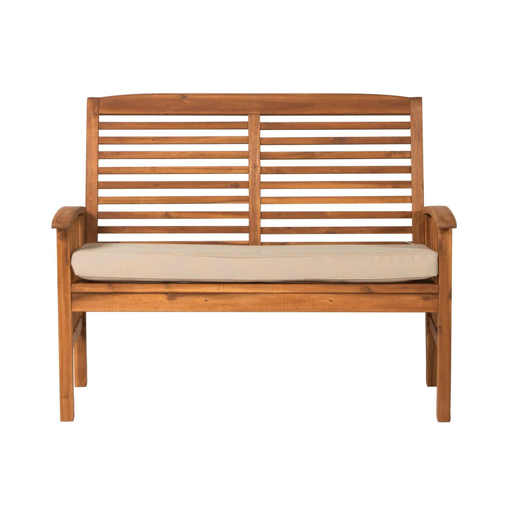 Acacia Wood Patio Loveseat Bench - Brown O6531
