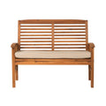 Acacia Wood Patio Loveseat Bench - Brown O6531