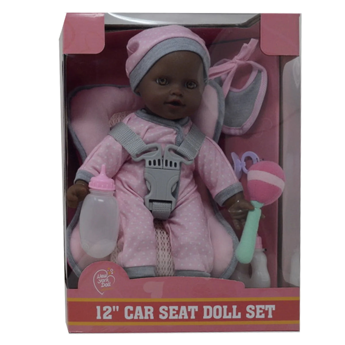 African American Doll Travel Playset with 12 inch Soft Body Doll F4841