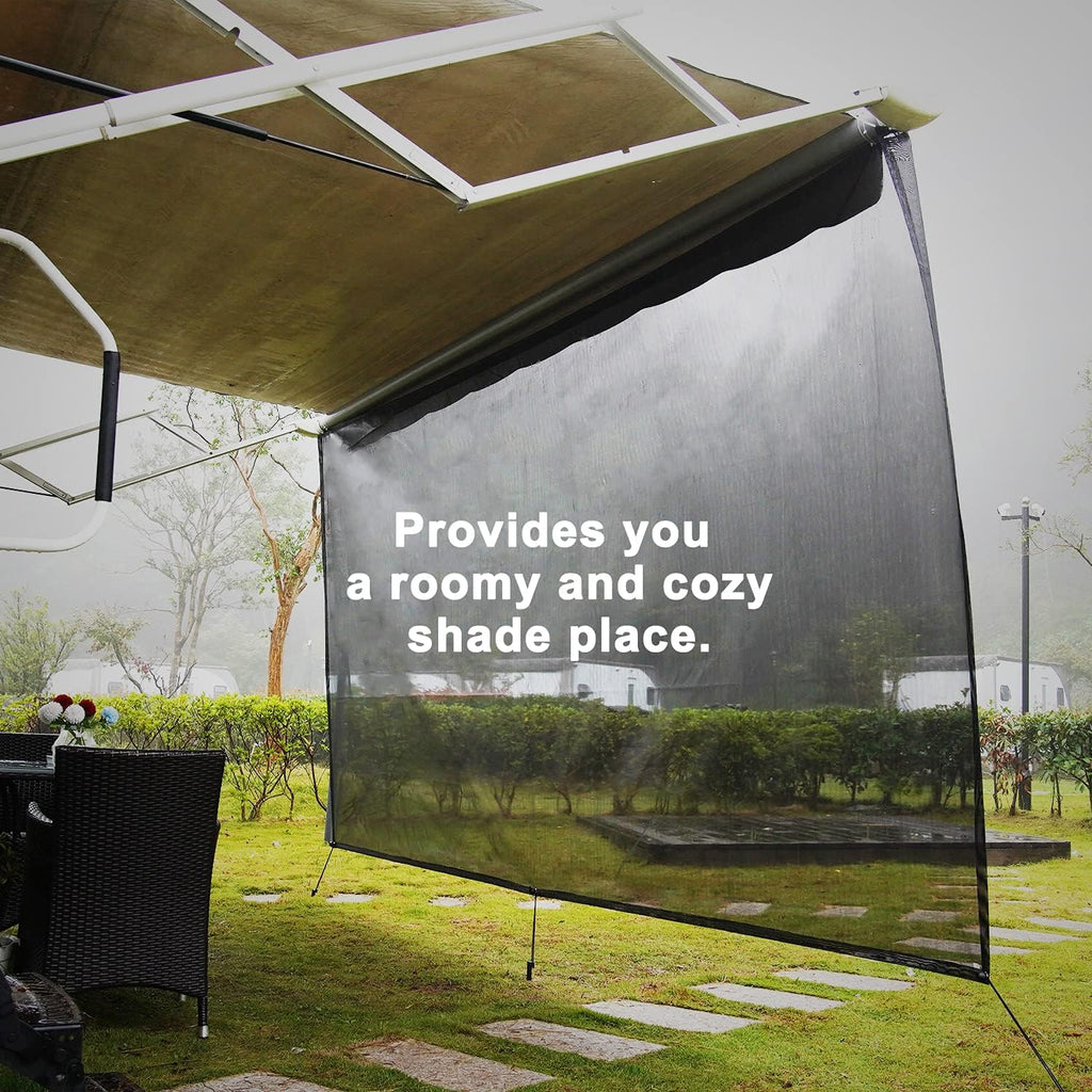 Black Mesh RV Awning Sun Shade 7'x15'2 E94480