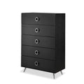 Black and Chrome Particle Board Chest T21629