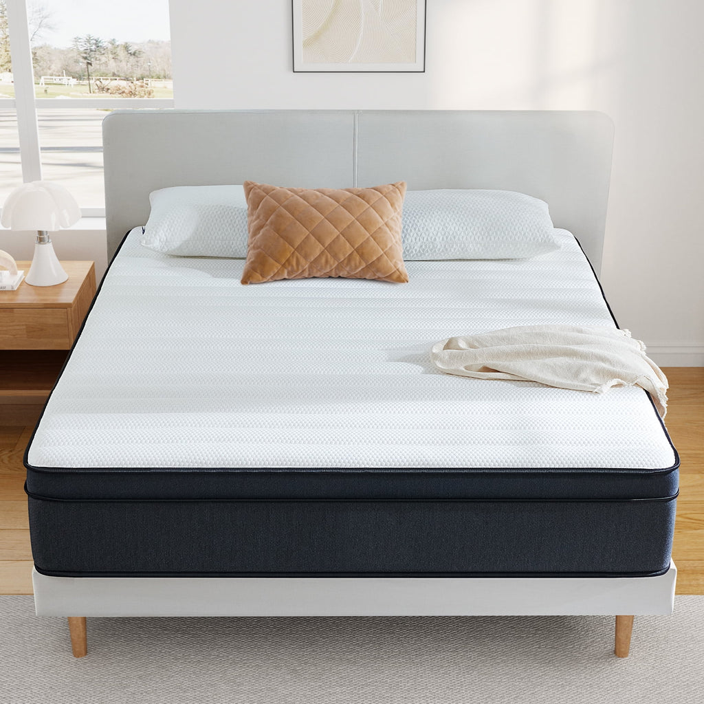 Queen 10 inch Hybrid Medium Firm Innerspring Mattress in a Box J88086