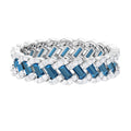 London Blue Topaz Diamond 925 Sterling Silver Eternity Band Ring T288285