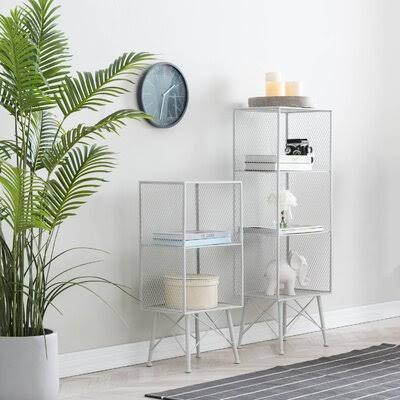 Gray 2 Piece Metal Standard Bookcase Set F38457
